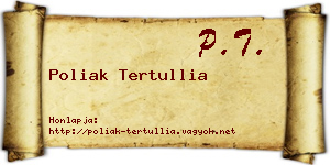 Poliak Tertullia névjegykártya